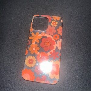 Floral Patterned Phone Case - Orange and Red